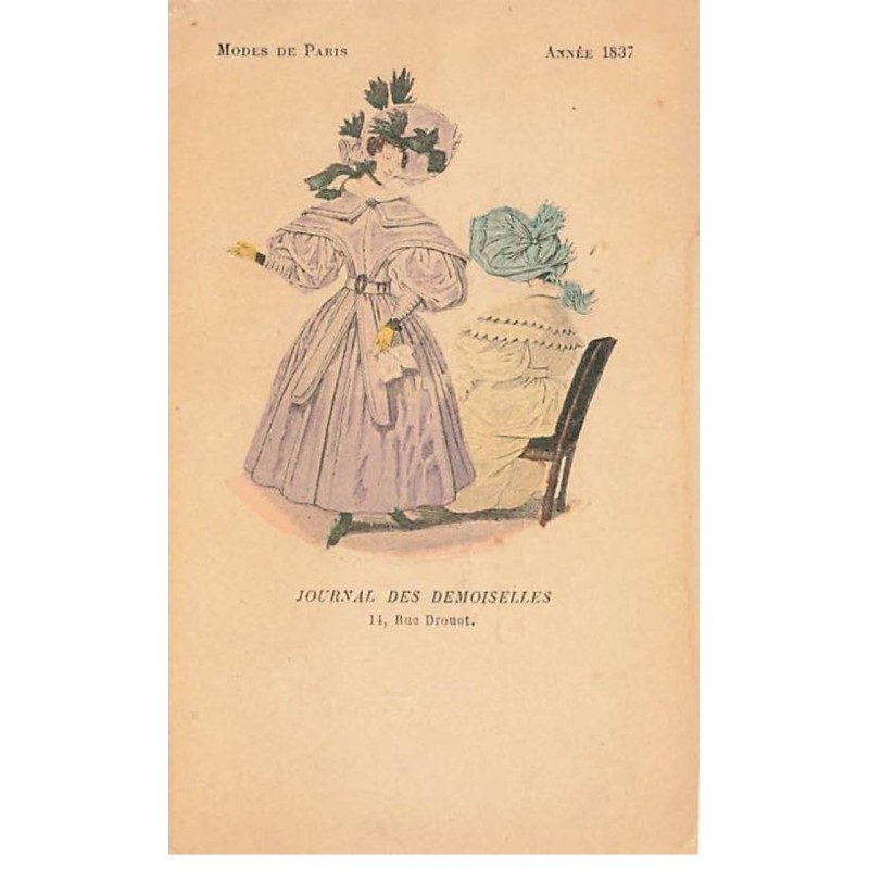 n°25706 - Mode - Journal des Demoiselles - Modes de Paris - Année 1837 - 14 Rue Drouot