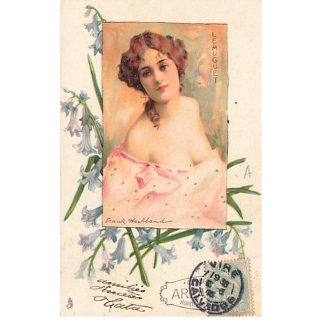 n°25713 - Illustrateur Frank Harviland - Portrait d'une Femme - Le Muguet - Chicorée Arlatte