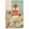 n°25729 - Nouvel An - Perles - Illustrateur Mailick - Anges apportant des cadeaux à un bébé