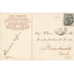 n°25735 - Fantaisie - Clapsaddle - Jeune garçon de profil avec des bleuets