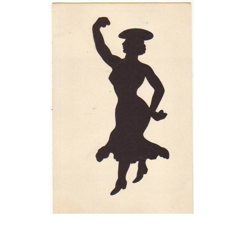 n°12653 - Carte Animée Lambert - Silhouette femme dansant le flamanco