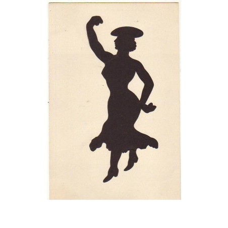 n°12653 - Carte Animée Lambert - Silhouette femme dansant le flamanco