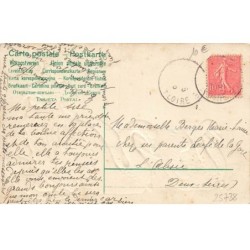n°25738 - Carte Gaufrée - Clapsaddle - Souvenir - Ange sur une feuille de nénuphar tirée par des cygnes