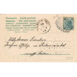 n°25739 - Carte Gaufrée - Fantaisie - Clapsaddle - Cupidon tenant une flèche dans un coeur