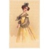 n°25753 - Fantaisie - M.S.M. - Jeune femme portant une robe jaune et des manches en tulle