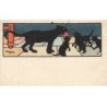 n°25759 - Illustrateur - Harry Eliott - Chat noir apportant à manger à ses petits