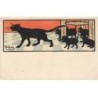 n°25760 - Illustrateur - Harry Eliott - Chat noir suivi par ses petits