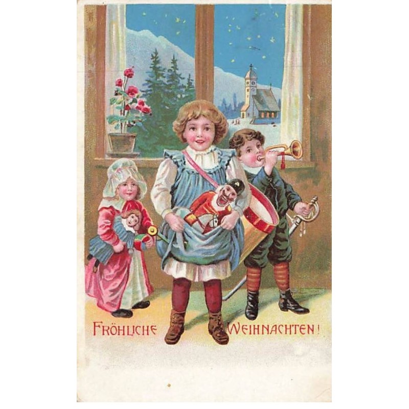 n°25763 - Noël - Fröhliche Weihnachten - Enfants jouant avec leurs nouveaux jouets