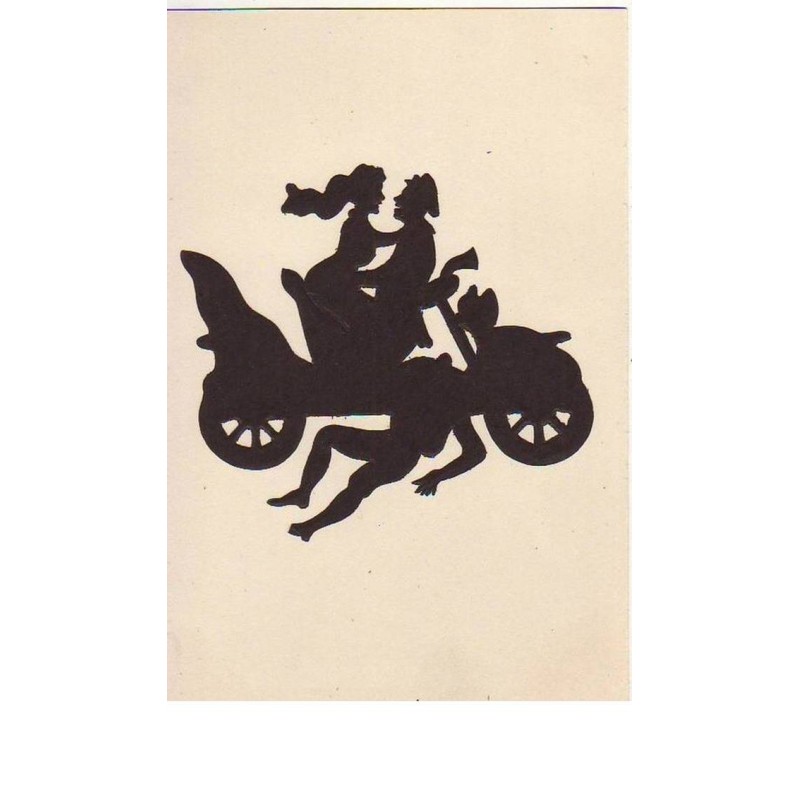 n°12663 - Carte Animée Lambert - Silhouette d'un couple dans une voiture