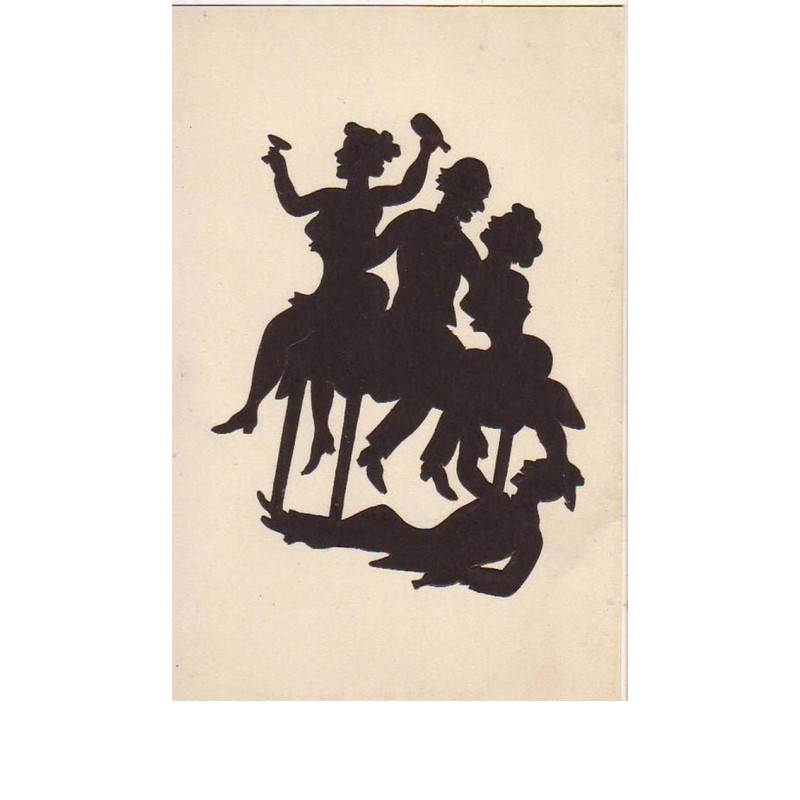n°12664 - Carte Animée Lambert - Silhouettes de couple faisant la fête