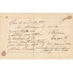 n°25779 - Carte Gaufrée - Bonne Année - Enfants voulant attraper un cochon, bouteille de champagne