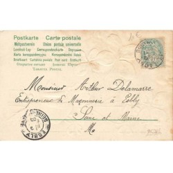 n°25786 - Clapsaddle - Carte Gaufrée - Bonne Année - Ange sous des trèfles