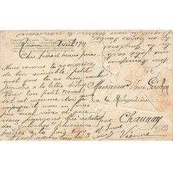n°25799 - Carte Gaufrée - Fantaisie - Serie 8600 - Hommes dans une barque tenue par un dirigeable