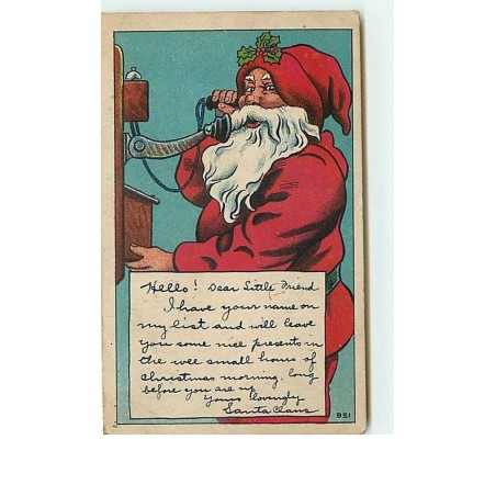 n°12687 - Santa Claus téléphonant