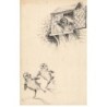 n°25829 - Animaux - Carte dessinée - Une chouette veillant sur ses petits partant jouer