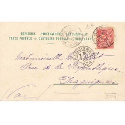 n°25844 - Fantaisie - Jeune femme trinquant avec une flûte, et tenant un tambourin - Weinkarten serie II n°9
