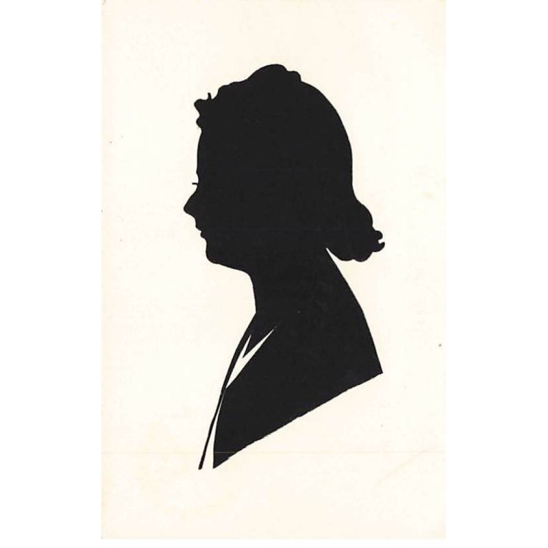 n°25851 - Silhouette H. Nolden - Femme de profil avec les cheveux mi-long