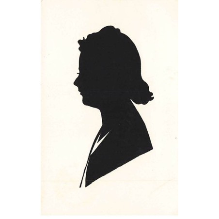 n°25851 - Silhouette H. Nolden - Femme de profil avec les cheveux mi-long