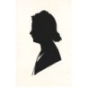 n°25851 - Silhouette H. Nolden - Femme de profil avec les cheveux mi-long