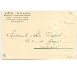 n°12692 - Carte Gaufrée - Art Nouveau - Fleurs violettes