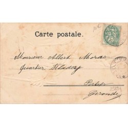 n°25894 - Carte Gaufrée - Fantaisie - Jeune femme avec un chapeau à voilette