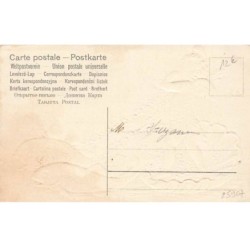 n°25907 - Carte Gaufrée - Clapsaddle - 1er Avril -  Ange dans un coquillage tiré par des poissons