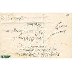 n°25932 - Carte Gaufrée - Bonne et Heureuse Fête - 2 Fillettes et un Garçon dans une Automobile - Myosotis