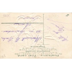n°25933 - Carte Gaufrée - Souvenir - 2 Fillettes et un Garçon dans une Automobile - Myosotis