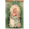 n°25941 - Carte Gaufrée - Bébé avec un hochet coeur - Myosotis