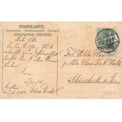 n°25942 - Flatscher - Couple d'Enfants assis sur un Champignon (carte recollée)