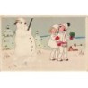 n°25946 - F. Baumgarten - Enfants et Bonhomme de Neige
