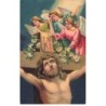 n°25947 - Carte Gaufrée - Christ sur la croix - Anges