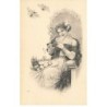 n°25948 - Fantaisie - Femme avec une Canne Assise - Hannetons