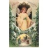 n°25959 - Carte Gaufrée - Clapsaddle - Fröhliche Weihnachten - Friede auf Erden - Un ange veillant sur une crèche