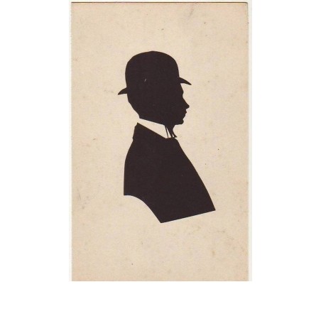 n°12711 - Silhouette - Homme portant un chapeau melon