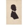 n°12711 - Silhouette - Homme portant un chapeau melon