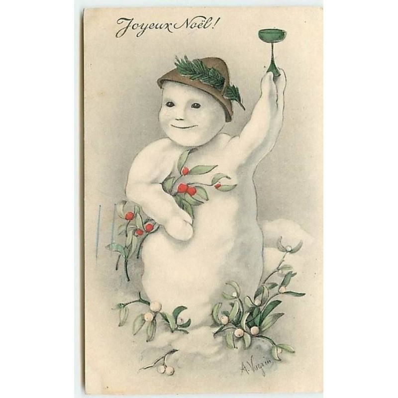 n°10282 - Carte Fantaisie - Joyeux Noël - Bonhomme de Neige - A. Vugrin