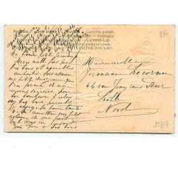 n°12727 - Carte Gaufrée - Bonne Année - Fillette avec un chien
