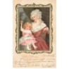 n°26013 - Carte Gaufrée - Fantaisie - MSM - Fillette assise sur les genoux d'une femme