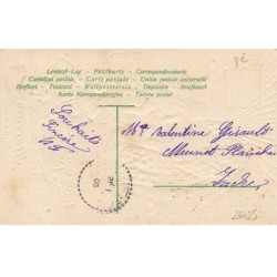 n°26025 - Carte Gaufrée - Heureuse Année - Anges distribuant des lettres,et des sacs de pièces