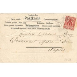 n°26038 - Carte Gaufrée - Ange gardien veillant sur une fillette sur un pont