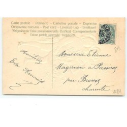 n°12731 - Carte Gaufrée - Bonne Année - Enfant portant un panier rempli de fleurs et d'une fillette