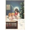 n°26069 - Heureux Noël - Ange gardien près d'enfant dans un lit