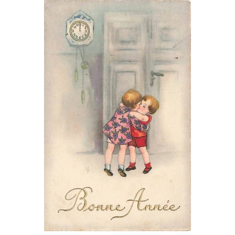 n°26073 - Hannes Petersen - Bonne Année - Enfants s'embrassant