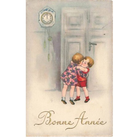 n°26073 - Hannes Petersen - Bonne Année - Enfants s'embrassant