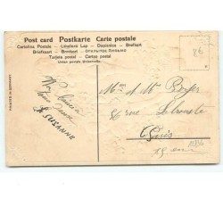 n°12736 - Carte Gaufrée - Bonne et Heureuse Année - Enfants plantant des trèfles à 4 feuilles