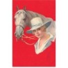 n°26101 - Illustrateur - E. Colombo - Portrait d'une femme près d'un cheval