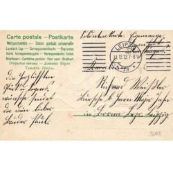 n°26118 - Carte Gaufrée - Nouvel An - Fröhliches Neujahr - Bébé dans un berceau décoré de myosotis