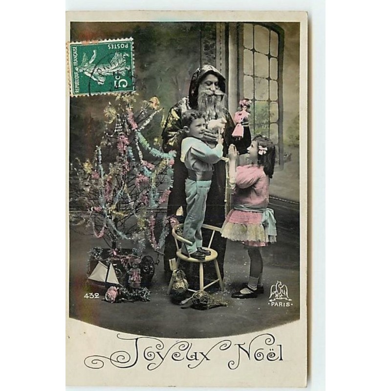n°12742 - Joyeux Noël - Père Noël avec des enfants