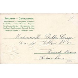 n°26134 - Carte Gaufrée - Joyeuses Pâques - Ange transportant des oeufs